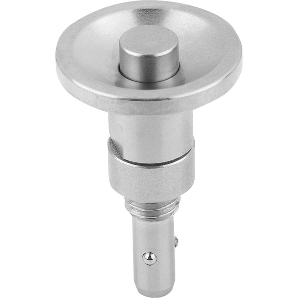 Ball Lock Pin With Mushroom Grip, D1=10, L1=21, 5, Steel Nickel-Plated, Comp:Steel